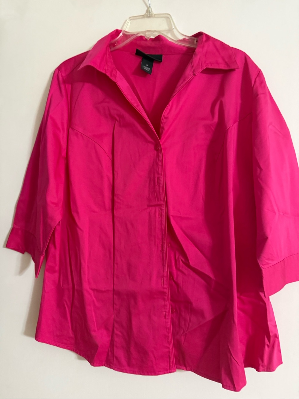Lane Bryant Hot Pink Button-Front Shirt
